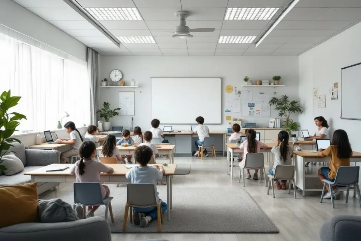 子供たちが学習する様子