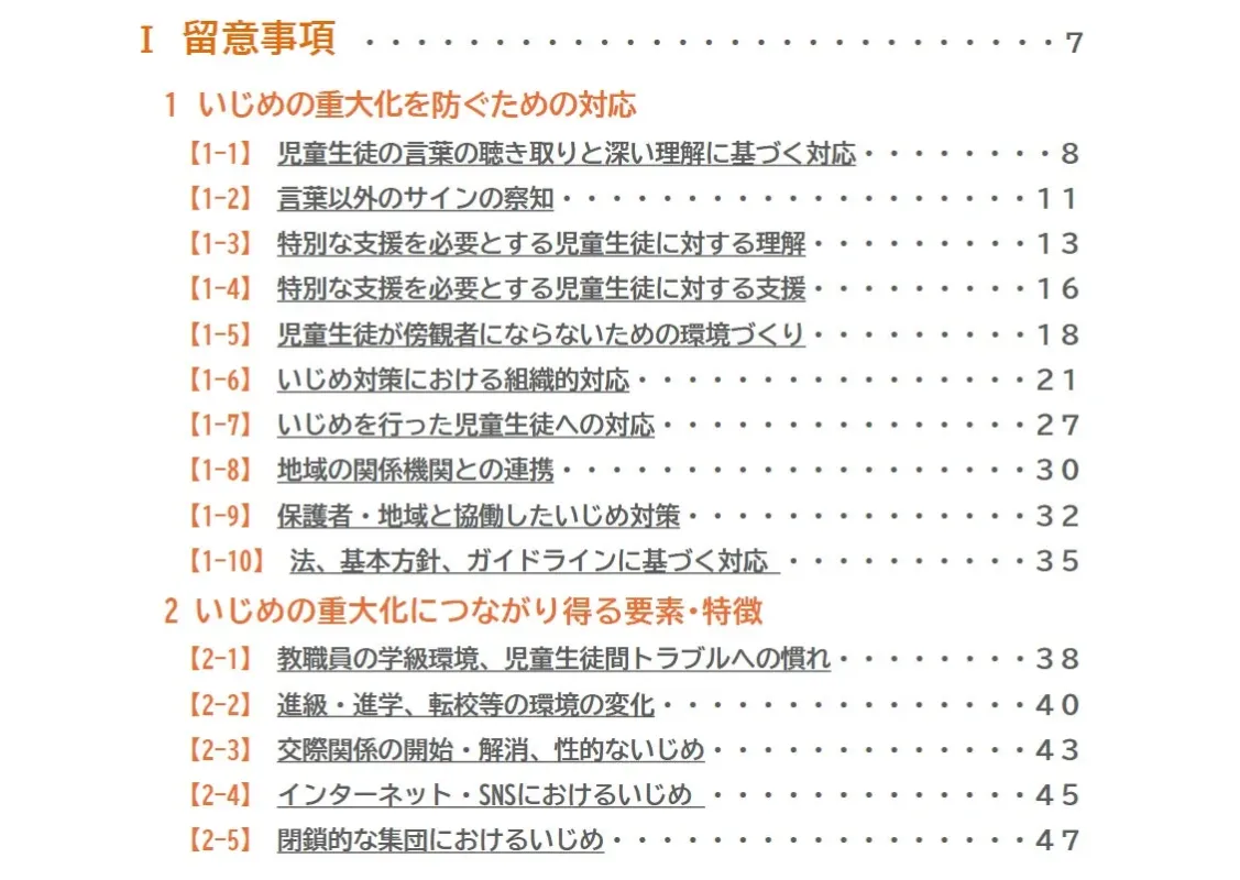 留意事項集目次