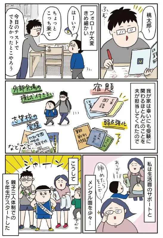 親子三人体制でのサポート