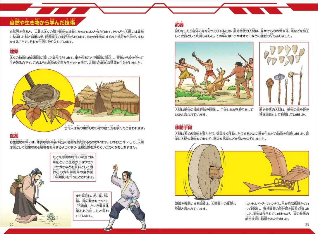 人間が自然や生物から学んだ技術を紹介するページ