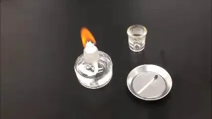 アルコールランプ、ビーカー、マッチ