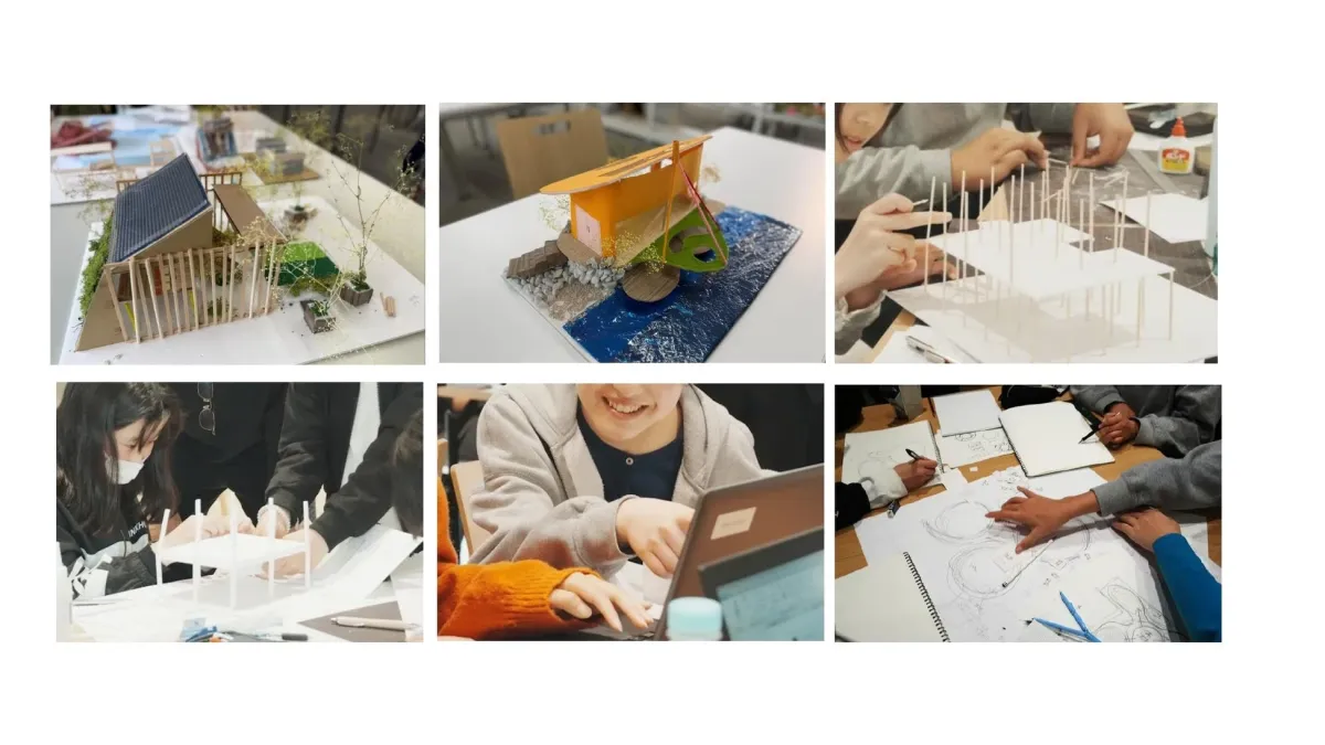 建築やデザインプロジェクトの作業風景