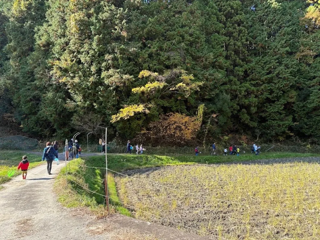 自然の中を歩く人々