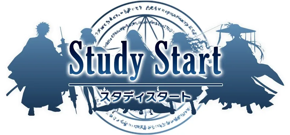Study Startのロゴとキャラクターシルエット