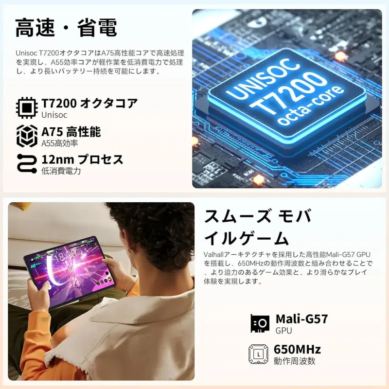 Unisoc T7200オクタコアプロセッサとMali-G57 GPUの紹介