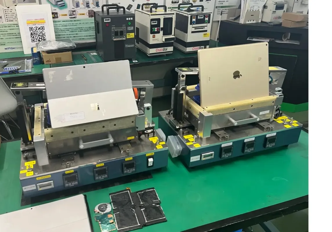 GIGAスクール構想端末のデータ消去・リサイクル作業場