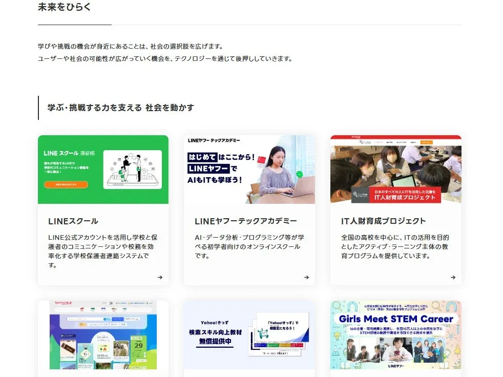 LINEヤフーの教育支援の取り組み
