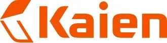 「Kaien」という文字と抽象的なオレンジ色のロゴマーク