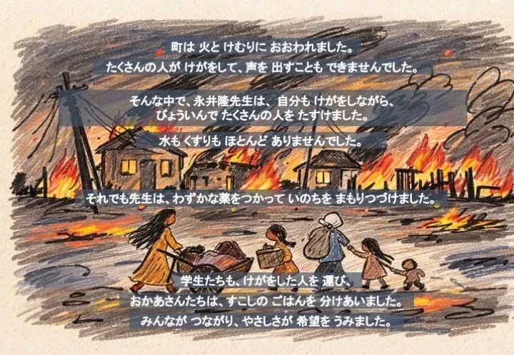 絵本イラスト：永井隆博士の活動