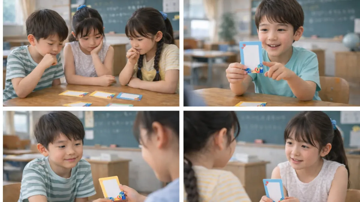 カードゲームを楽しむ子供たち